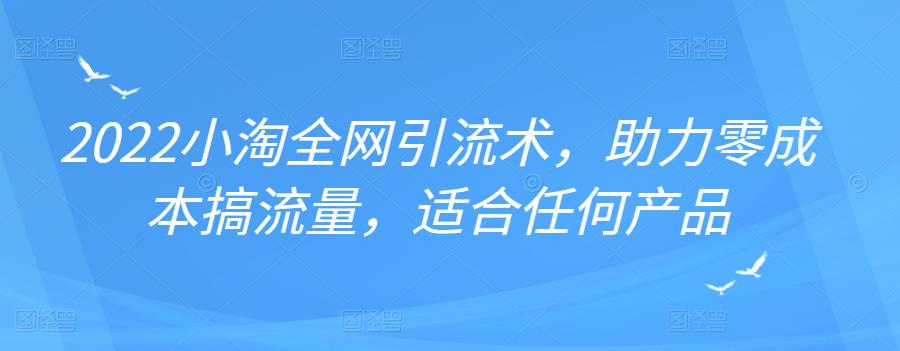 2022年小淘全网引流术，助力零成本搞流量，适合任何产品-梓川副业网-中创网、冒泡论坛优质付费教程和副业创业项目大全