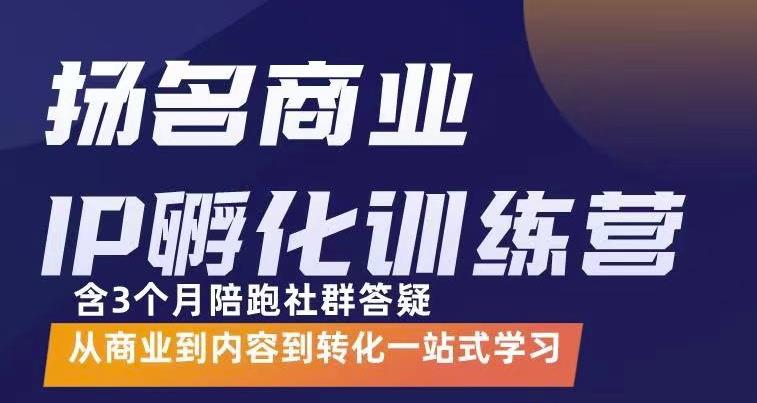 杨名商业IP孵化训练营，从商业到内容到转化一站式学 价值5980元-梓川副业网-中创网、冒泡论坛优质付费教程和副业创业项目大全