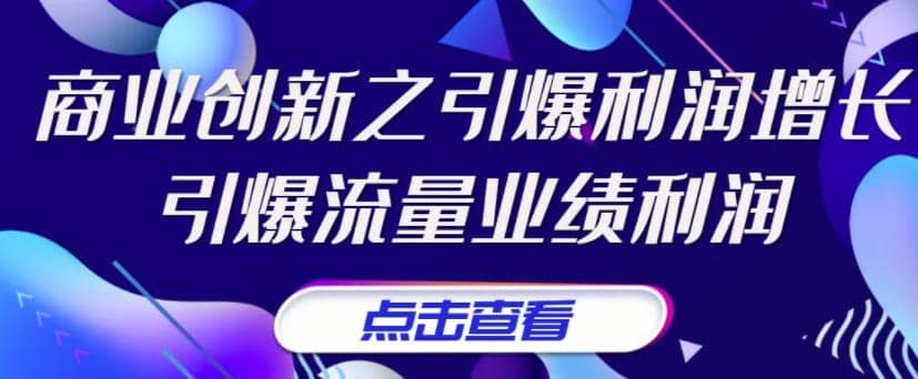 《商业创新之引爆利润增长》引爆流量业绩利润-梓川副业网-中创网、冒泡论坛优质付费教程和副业创业项目大全