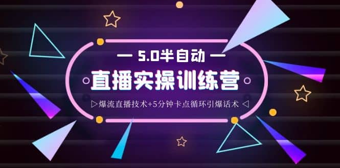 蚂蚁·5.0半自动直播2345打法，半自动爆流直播技术+5分钟卡点循环引爆话术-梓川副业网-中创网、冒泡论坛优质付费教程和副业创业项目大全