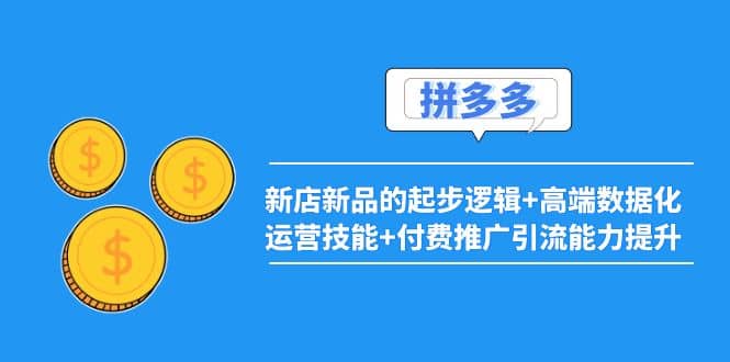 2022拼多多：新店新品的起步逻辑+高端数据化运营技能+付费推广引流能力提升-梓川副业网-中创网、冒泡论坛优质付费教程和副业创业项目大全