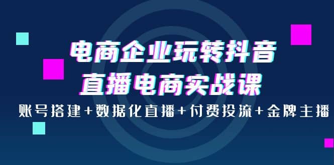 电商企业玩转抖音直播电商实战课：账号搭建+数据化直播+付费投流+金牌主播-梓川副业网-中创网、冒泡论坛优质付费教程和副业创业项目大全