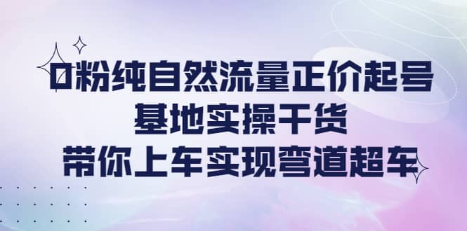 0粉纯自然流量正价起号基地实操干货，带你上车实现弯道超车-梓川副业网-中创网、冒泡论坛优质付费教程和副业创业项目大全