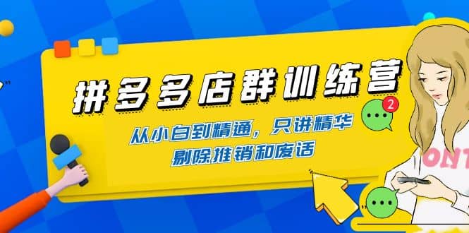 拼多多店群训练营：从小白到精通，只讲精华，剔除推销和废话-梓川副业网-中创网、冒泡论坛优质付费教程和副业创业项目大全