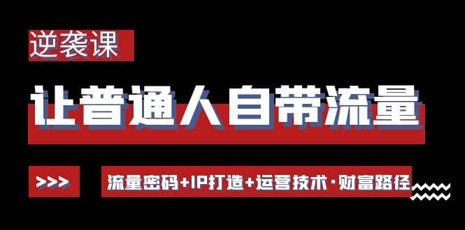 让普通人自带流量的逆袭课：流量密码+IP打造+运营技术·财富路径-梓川副业网-中创网、冒泡论坛优质付费教程和副业创业项目大全