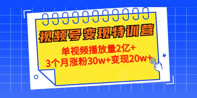 20天视频号变现特训营：单视频播放量2亿+-梓川副业网-中创网、冒泡论坛优质付费教程和副业创业项目大全