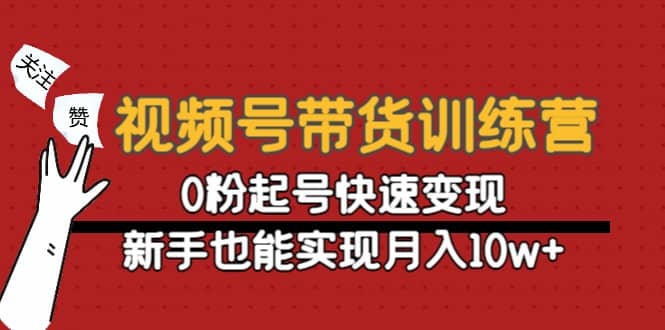 视频号带货训练营：0粉起号快速变现-梓川副业网-中创网、冒泡论坛优质付费教程和副业创业项目大全