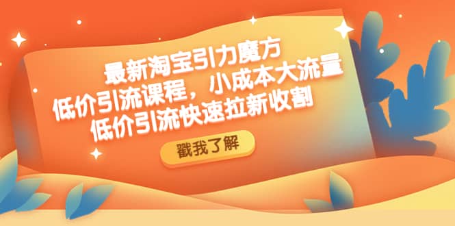 最新淘宝引力魔方低价引流实操：小成本大流量-梓川副业网-中创网、冒泡论坛优质付费教程和副业创业项目大全