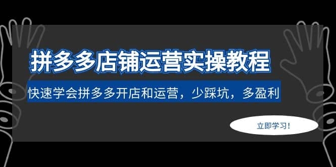 图片[2]-拼多多店铺运营实操教程：快速学会拼多多开店和运营，少踩坑，多盈利-梓川副业网-中创网、冒泡论坛优质付费教程和副业创业项目大全