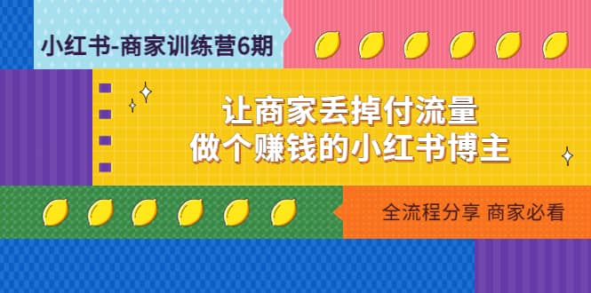 小红书-商家训练营12期：让商家丢掉付流量-梓川副业网-中创网、冒泡论坛优质付费教程和副业创业项目大全