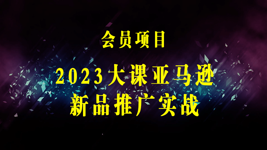 2023大课·亚马逊新品·推广实战：价值百万美金的精简课程，简单粗暴！-梓川副业网-中创网、冒泡论坛优质付费教程和副业创业项目大全