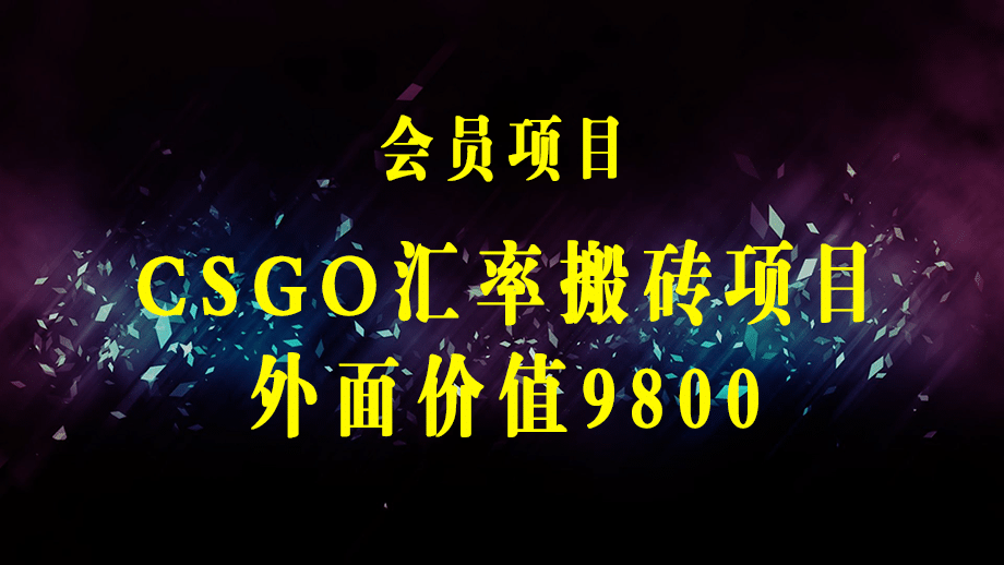 外面9800的CSGO汇率搬砖项目，一个月轻松赚几千【选品软件+详细教程】-梓川副业网-中创网、冒泡论坛优质付费教程和副业创业项目大全