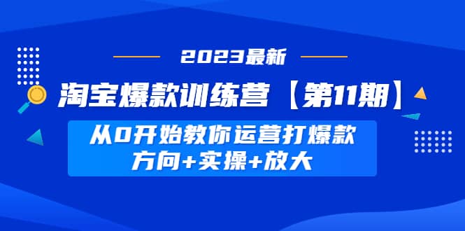 淘宝爆款训练营【第11期】 从0开始教你运营打爆款，方向+实操+放大-梓川副业网-中创网、冒泡论坛优质付费教程和副业创业项目大全