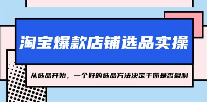 淘宝爆款店铺选品实操，2023从选品开始，一个好的选品方法决定于你是否盈利-梓川副业网-中创网、冒泡论坛优质付费教程和副业创业项目大全