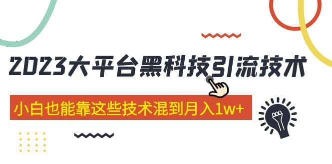 价值4899的2023大平台黑科技引流技术 29节课-梓川副业网-中创网、冒泡论坛优质付费教程和副业创业项目大全