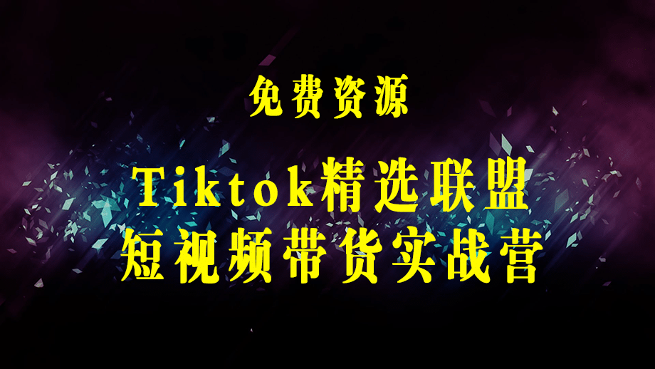 Tiktok精选联盟·短视频带货百单实战营 保姆级教学 快速成为Tiktok带货达人-梓川副业网-中创网、冒泡论坛优质付费教程和副业创业项目大全