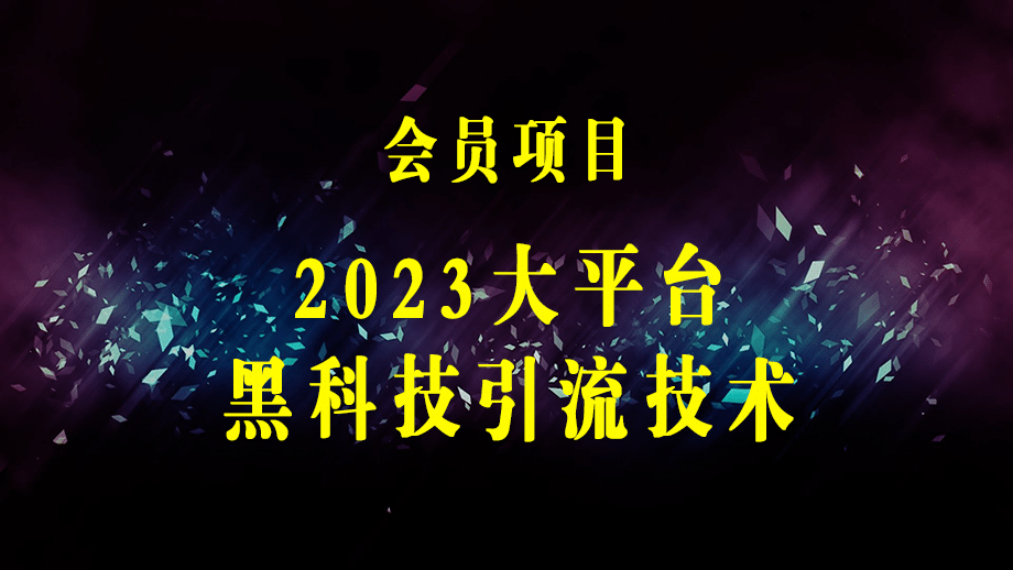 价值4899的2023大平台黑科技引流技术 小白也能靠这些技术混到月入1w+29节课-梓川副业网-中创网、冒泡论坛优质付费教程和副业创业项目大全