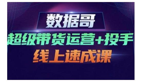 数据哥·超级带货运营 投手线上速成课，快速提升运营和熟悉学会投手技巧-梓川副业网-中创网、冒泡论坛优质付费教程和副业创业项目大全