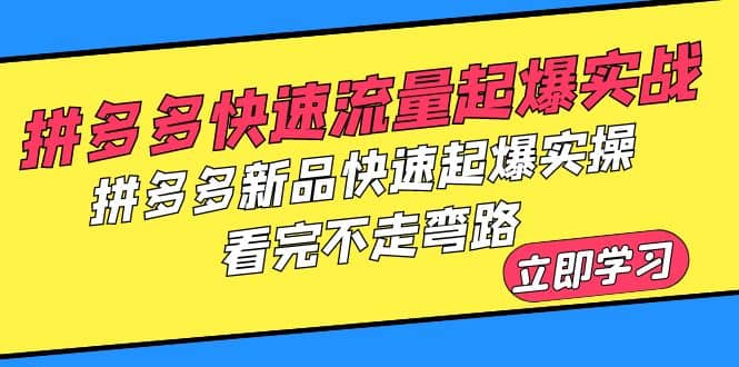 拼多多-快速流量起爆实战，拼多多新品快速起爆实操，看完不走弯路-梓川副业网-中创网、冒泡论坛优质付费教程和副业创业项目大全