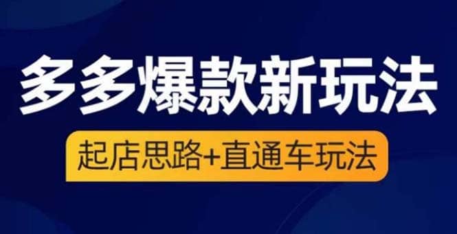 2023拼多多爆款·新玩法：起店思路 直通车玩法（3节精华课）-梓川副业网-中创网、冒泡论坛优质付费教程和副业创业项目大全