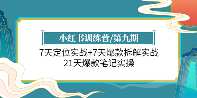 小红书训练营/第九期：7天定位实战 7天爆款拆解实战，21天爆款笔记实操-梓川副业网-中创网、冒泡论坛优质付费教程和副业创业项目大全