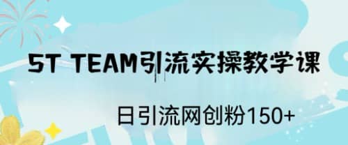 ST TEAM引流实操课，日引流网创粉100-梓川副业网-中创网、冒泡论坛优质付费教程和副业创业项目大全