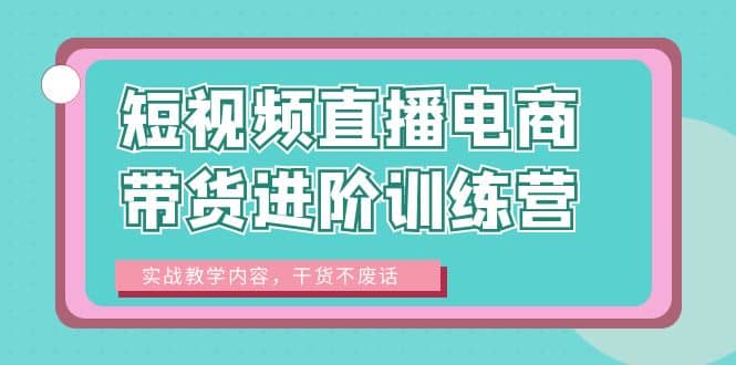 短视频直播电商带货进阶训练营：实战教学内容，干货不废话-梓川副业网-中创网、冒泡论坛优质付费教程和副业创业项目大全