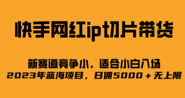 快手网红ip切片新赛道，竞争小事，适合小白 2023蓝海项目-梓川副业网-中创网、冒泡论坛优质付费教程和副业创业项目大全