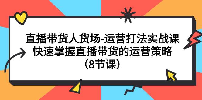 直播带货人货场-运营打法实战课：快速掌握直播带货的运营策略（8节课）-梓川副业网-中创网、冒泡论坛优质付费教程和副业创业项目大全