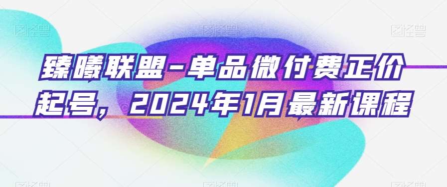 臻曦联盟-单品微付费正价起号，2024年1月最新课程-梓川副业网-中创网、冒泡论坛优质付费教程和副业创业项目大全