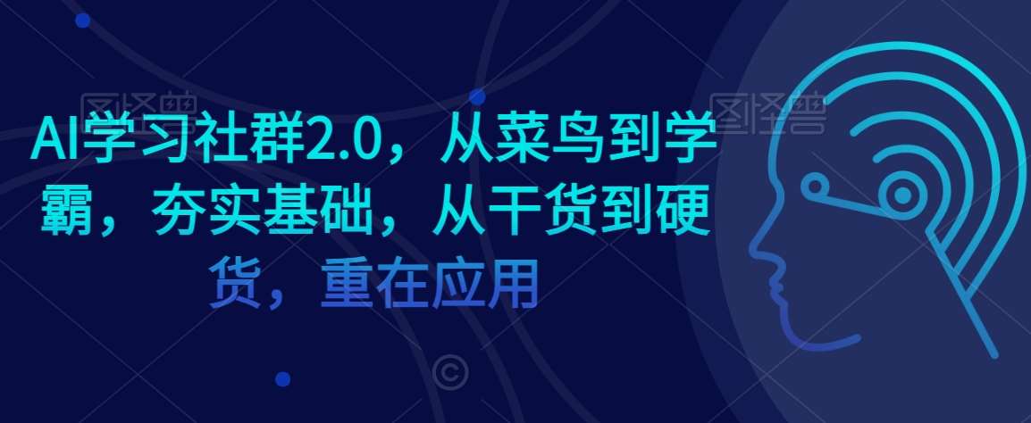 AI学习社群2.0，从菜鸟到学霸，夯实基础，从干货到硬货，重在应用-梓川副业网-中创网、冒泡论坛优质付费教程和副业创业项目大全