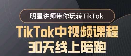 TikTok中视频课程30天线上陪跑，明星讲师带你玩转TikTok-梓川副业网-中创网、冒泡论坛优质付费教程和副业创业项目大全