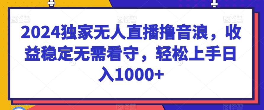 2024独家无人直播撸音浪，收益稳定无需看守，轻松上手日入1000+【揭秘】-梓川副业网-中创网、冒泡论坛优质付费教程和副业创业项目大全