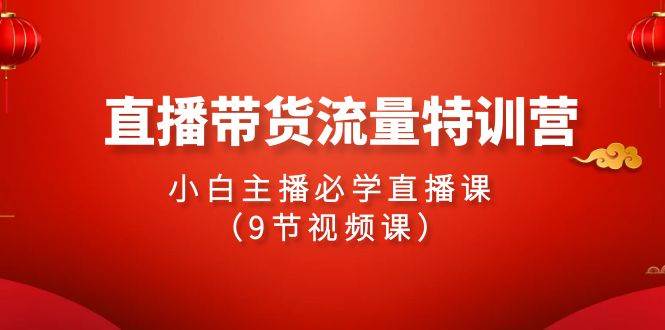 （9592期）2024直播带货流量特训营，小白主播必学直播课（9节视频课）-梓川副业网-中创网、冒泡论坛优质付费教程和副业创业项目大全