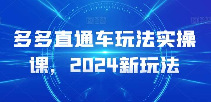 多多直通车玩法实操课，2024新玩法-梓川副业网-中创网、冒泡论坛优质付费教程和副业创业项目大全