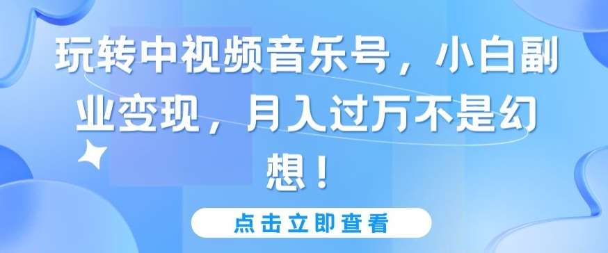 玩转中视频音乐号，小白副业变现，月入过万不是幻想【揭秘】-梓川副业网-中创网、冒泡论坛优质付费教程和副业创业项目大全