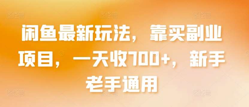 闲鱼最新玩法，靠买副业项目，一天收700+，新手老手通用【揭秘】-梓川副业网-中创网、冒泡论坛优质付费教程和副业创业项目大全