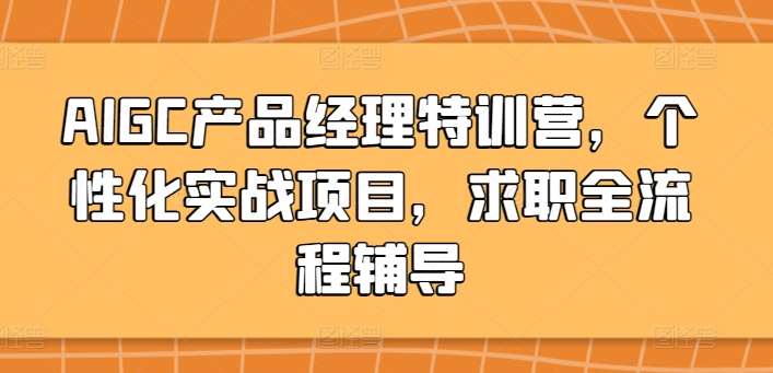 AIGC产品经理特训营，个性化实战项目，求职全流程辅导-梓川副业网-中创网、冒泡论坛优质付费教程和副业创业项目大全