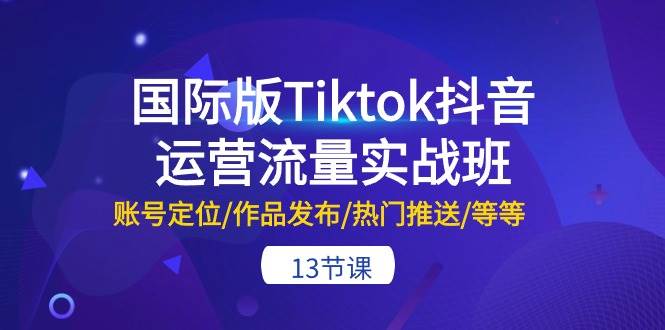 国际版Tiktok抖音运营流量实战班：账号定位/作品发布/热门推送/等等-13节-梓川副业网-中创网、冒泡论坛优质付费教程和副业创业项目大全