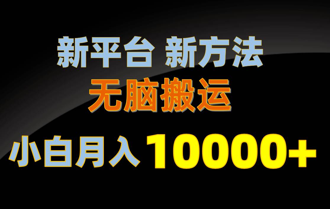 新平台新方法，无脑搬运，月赚10000+，小白轻松上手不动脑-梓川副业网-中创网、冒泡论坛优质付费教程和副业创业项目大全