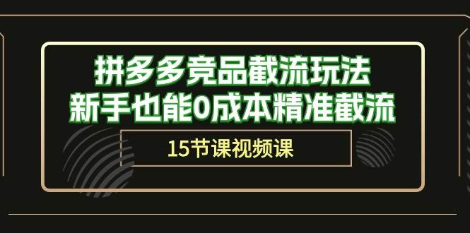 拼多多竞品截流玩法，新手也能0成本精准截流（15节课）-梓川副业网-中创网、冒泡论坛优质付费教程和副业创业项目大全