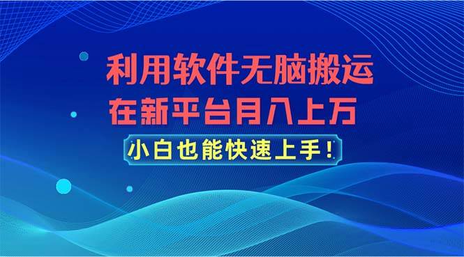 利用软件无脑搬运，在新平台月入上万，小白也能快速上手-梓川副业网-中创网、冒泡论坛优质付费教程和副业创业项目大全