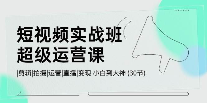 短视频实战班-超级运营课，|剪辑|拍摄|运营|直播|变现 小白到大神 (30节)-梓川副业网-中创网、冒泡论坛优质付费教程和副业创业项目大全