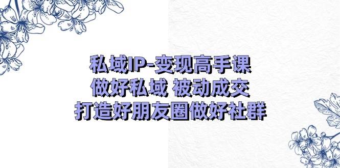 私域IP-变现高手课：做好私域 被动成交，打造好朋友圈做好社群（18节）-梓川副业网-中创网、冒泡论坛优质付费教程和副业创业项目大全