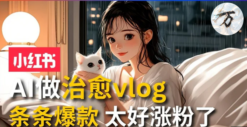 AI治愈系vlog动画视频，小红书7天 涨粉破千，商单报价1500+，0成本制作，日入2000+，有手就会 -梓川副业网-中创网、冒泡论坛优质付费教程和副业创业项目大全