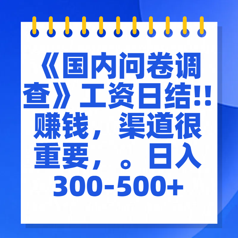 问卷调查答题，一个人在家也可以闷声发大财，小白一天2张，【揭秘】-梓川副业网-中创网、冒泡论坛优质付费教程和副业创业项目大全